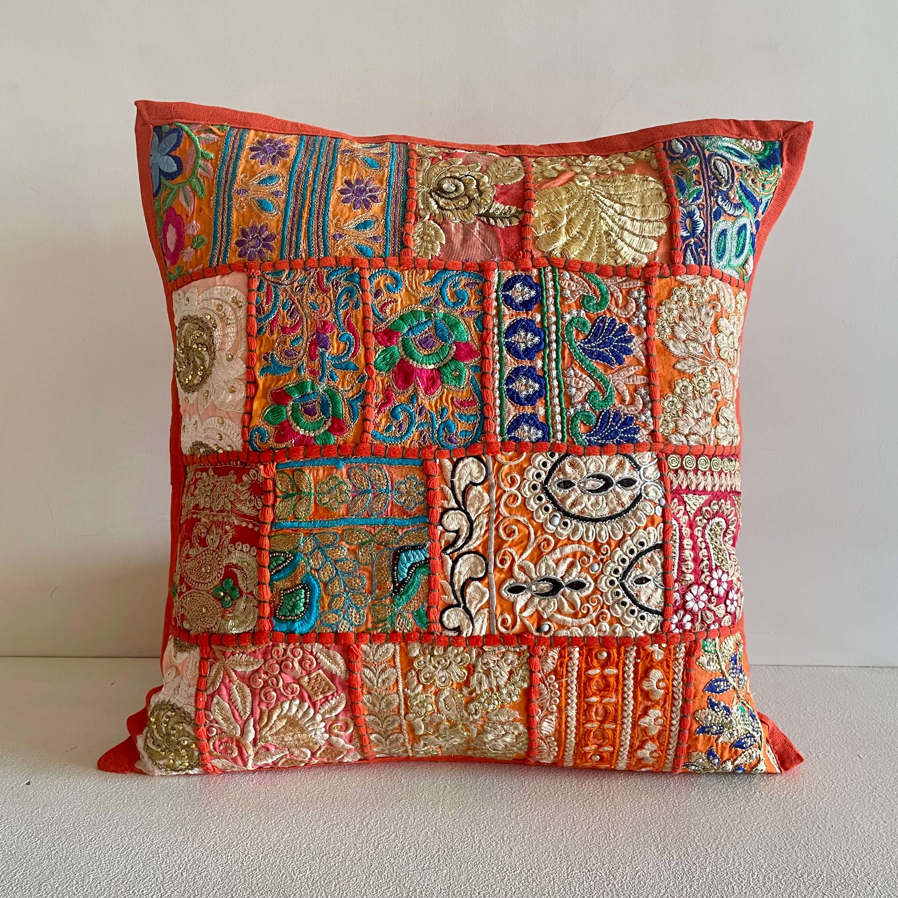 Orange Patchwork Cushion Cover (Set of 2)