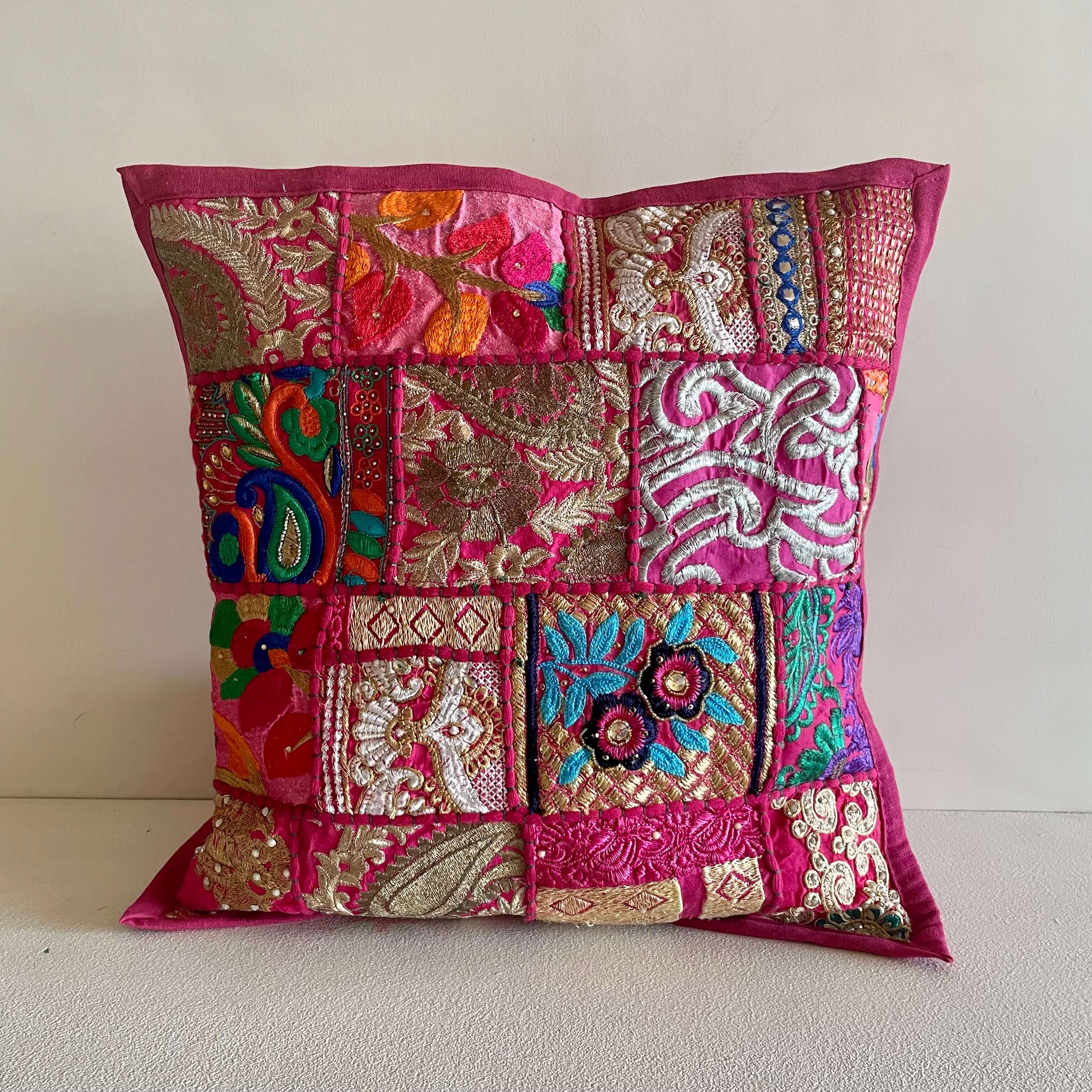Pink Patchwork Cushion Cover (Set of 2)