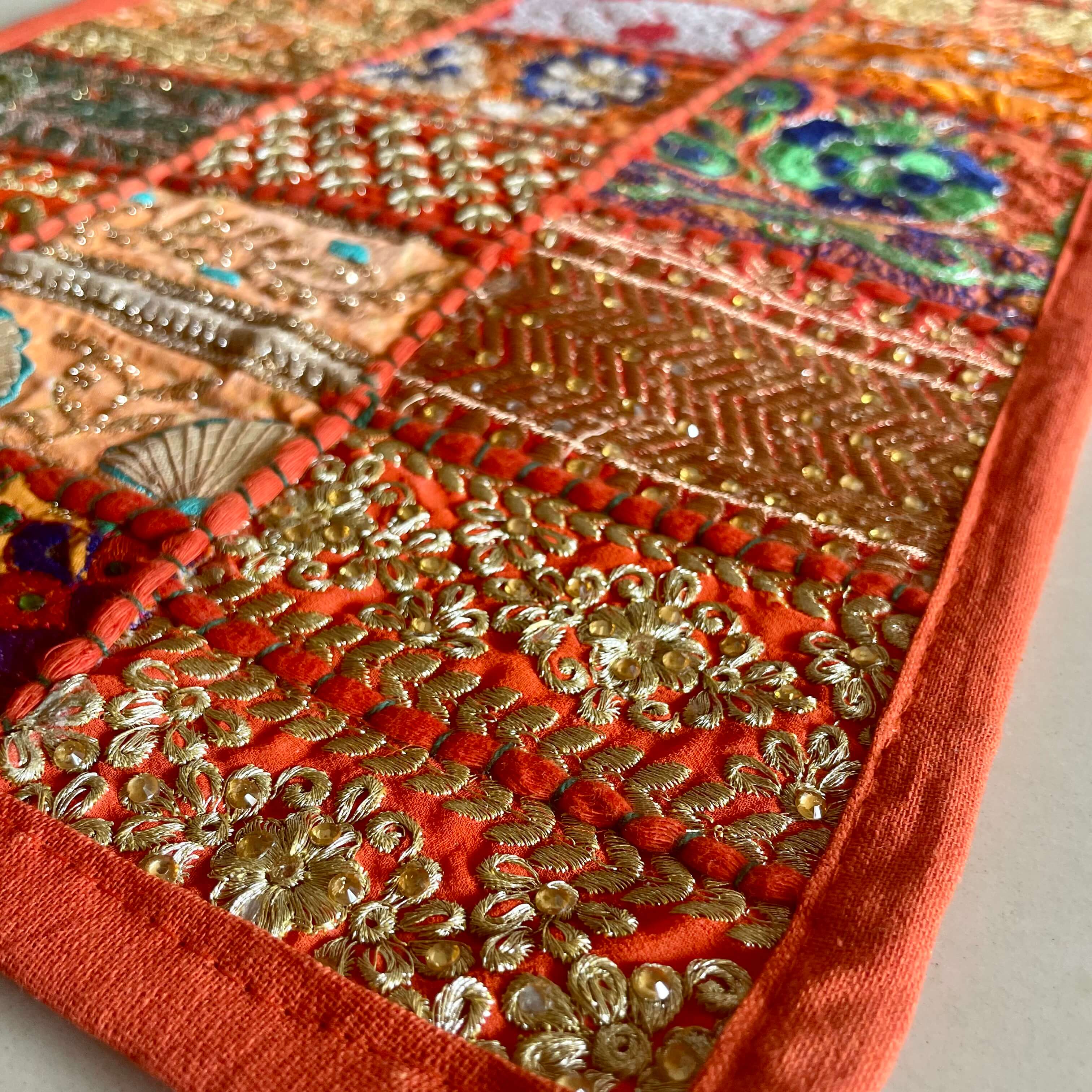 Orange Patchwork Table Mats (Set of 2)