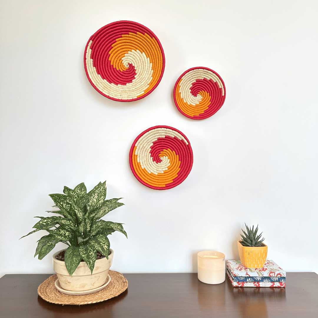 Atrangi Studio Sherbet Wave Sabai Wall Basket