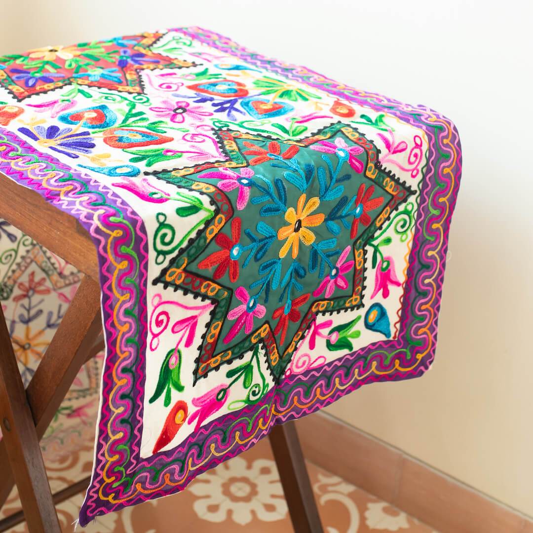 Atrangi Studio Star Ari Embroidery Bed Runner