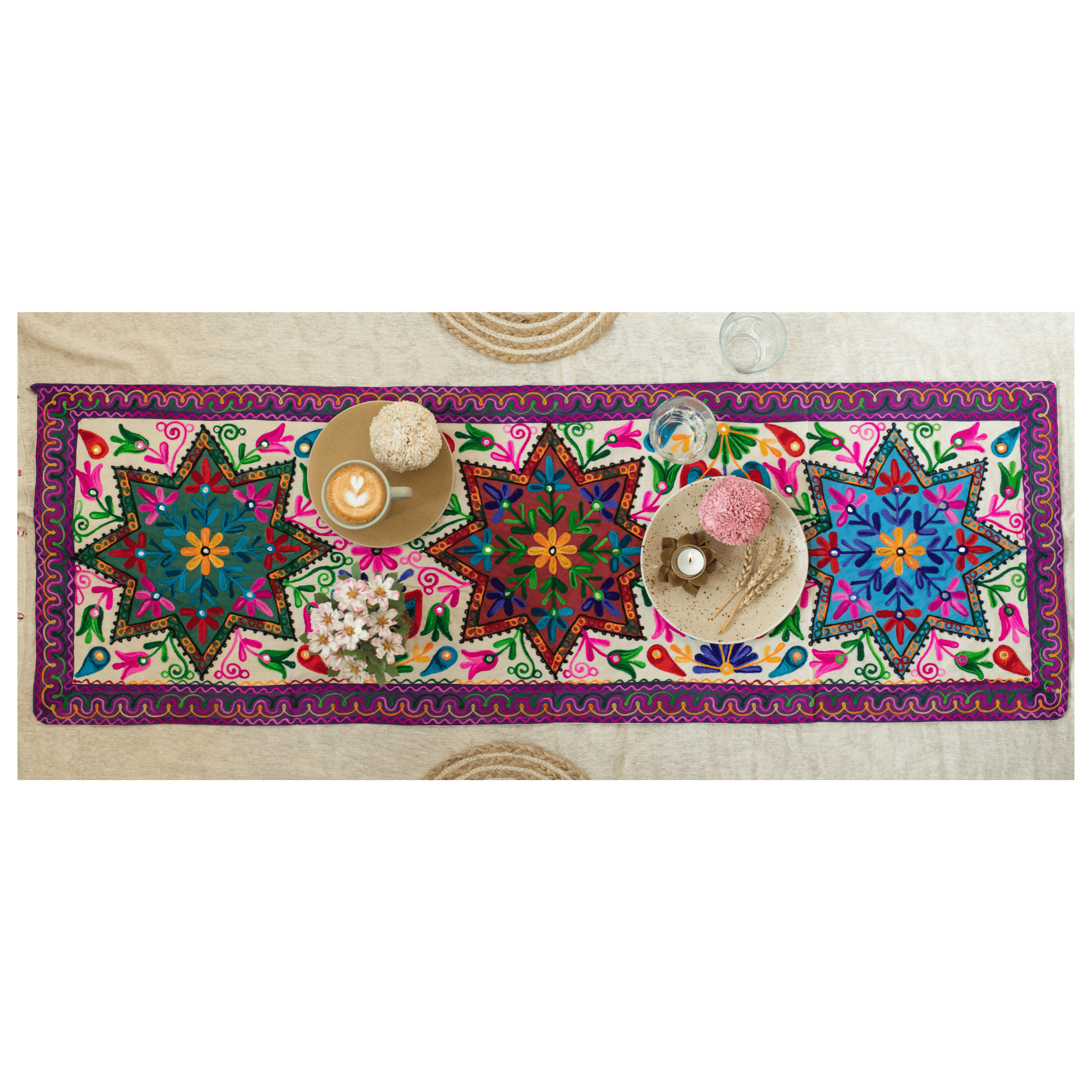 Atrangi Studio Star Ari Embroidery Table Runner Online
