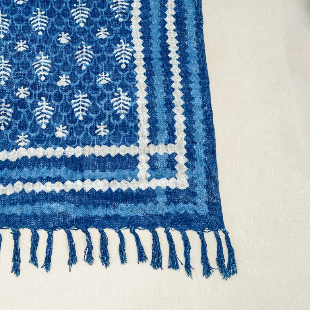 Atrangi Studio Indigo Block Print Sofa Throw