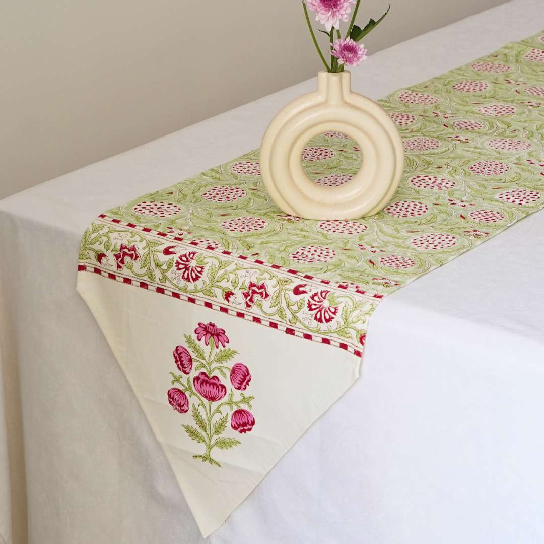 Atrangi Studio Peony Block Print Runner