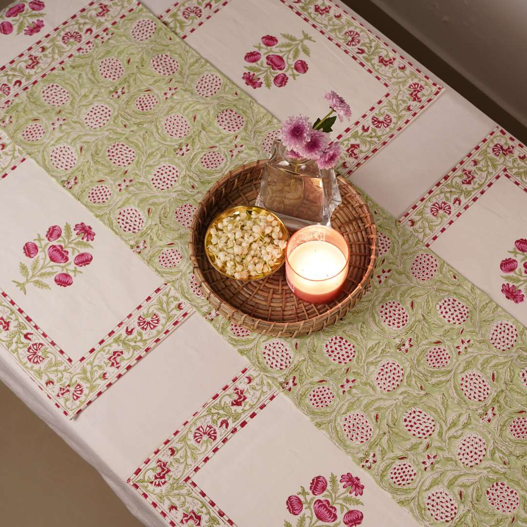 Atrangi Studio Peony Block Print Table Mat