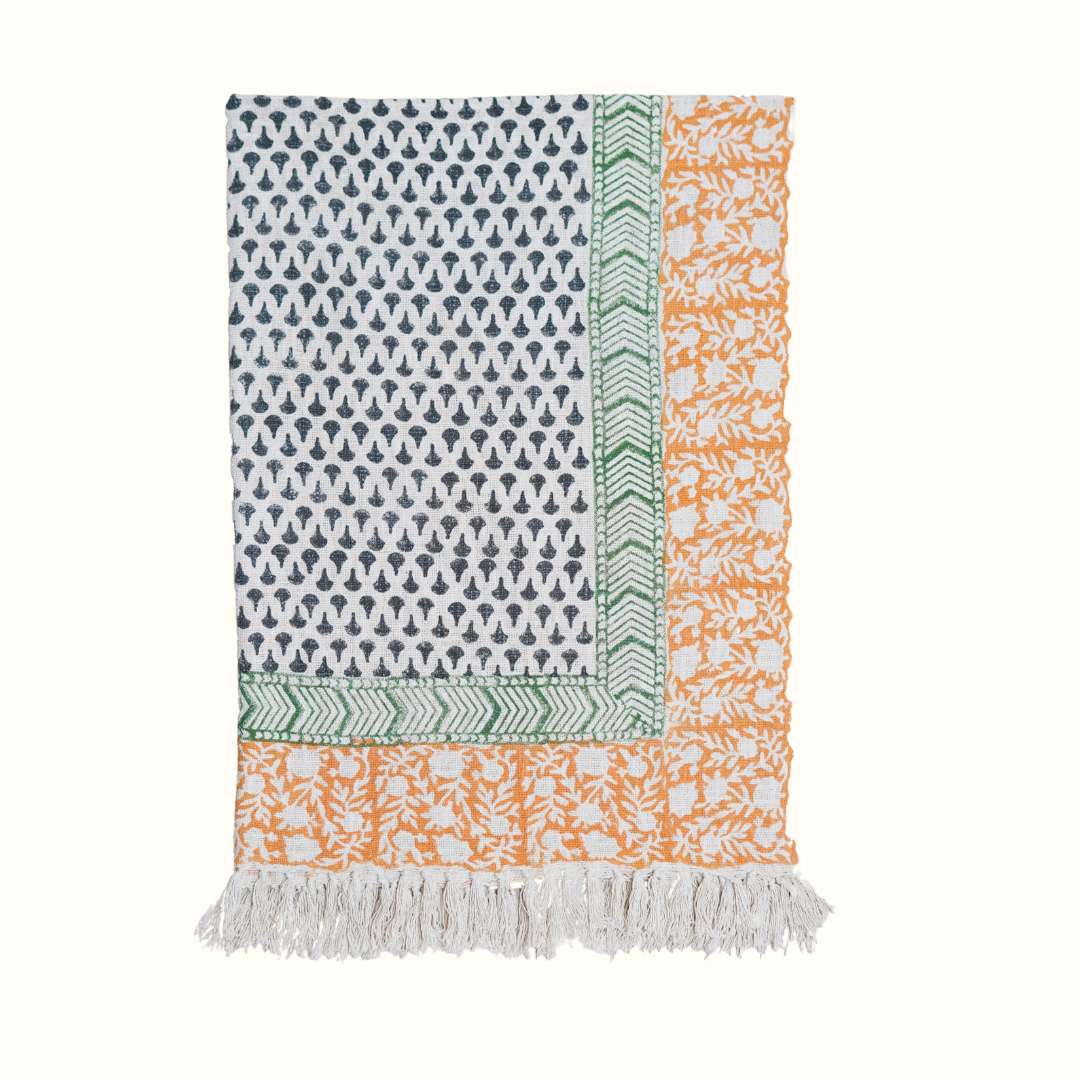 Atrangi Studio Tisva Block Print Sofa Throw
