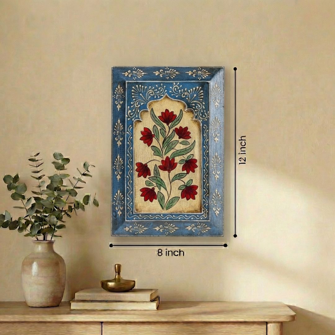Blue Handpainted Wooden Wall Frame (12x8 inch)