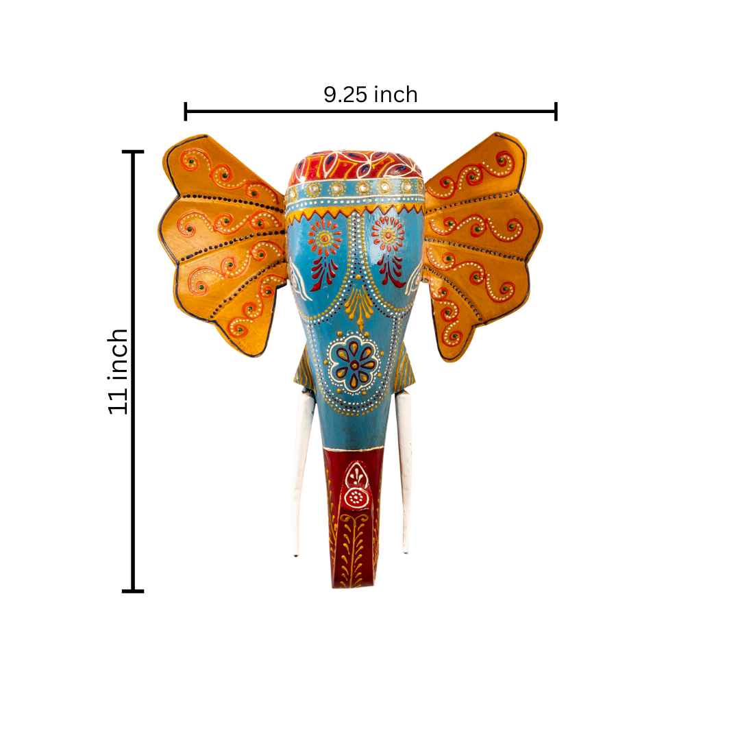 Turquoise Handpainted Elephant Wall Decor