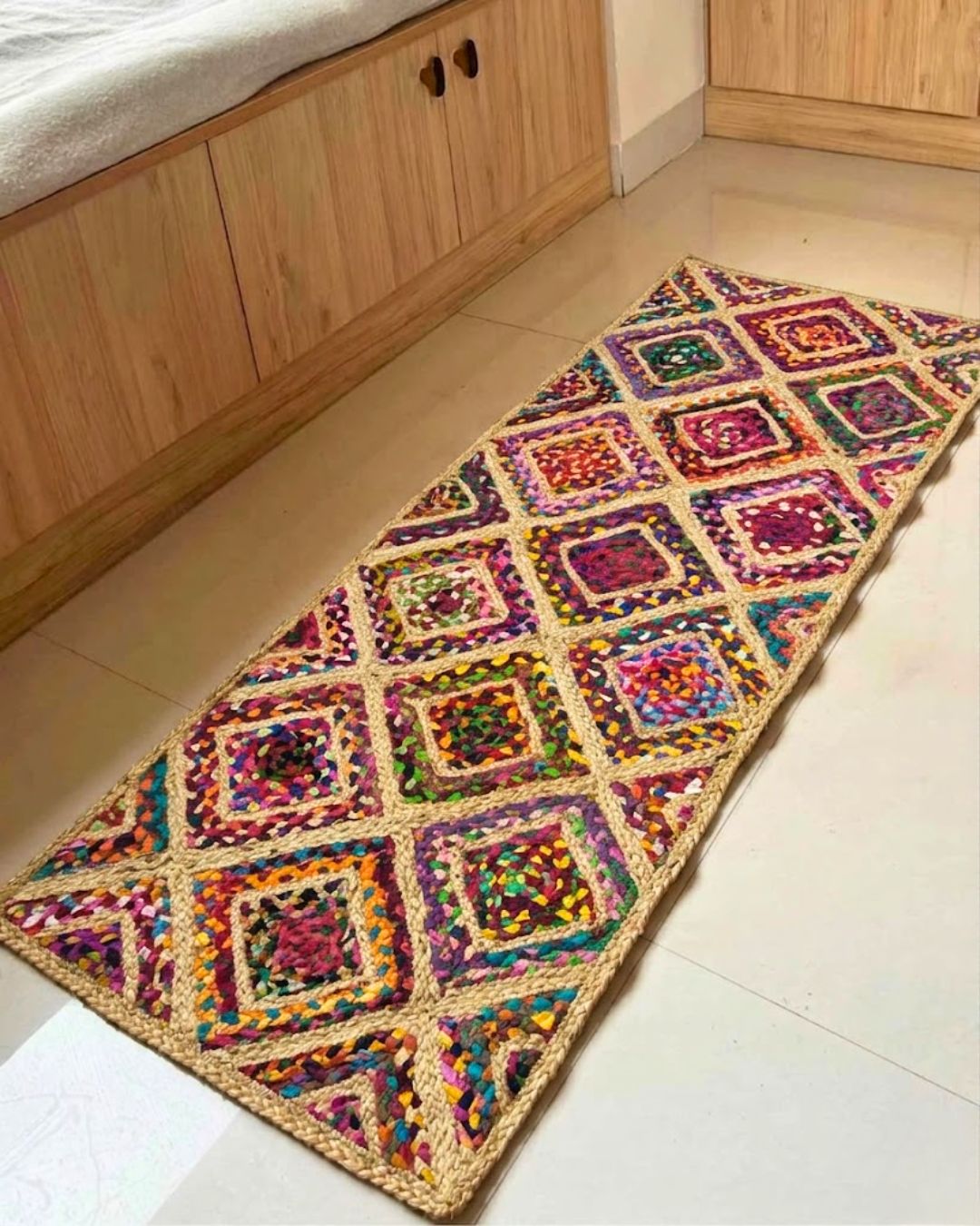 Diamond Weave Jute Rug