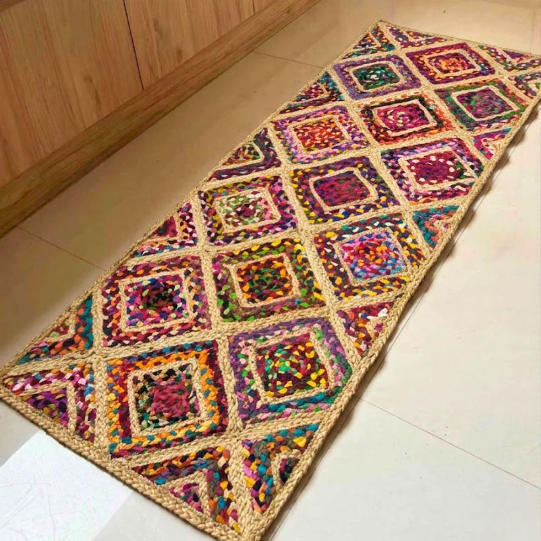 Diamond Weave Jute Rug