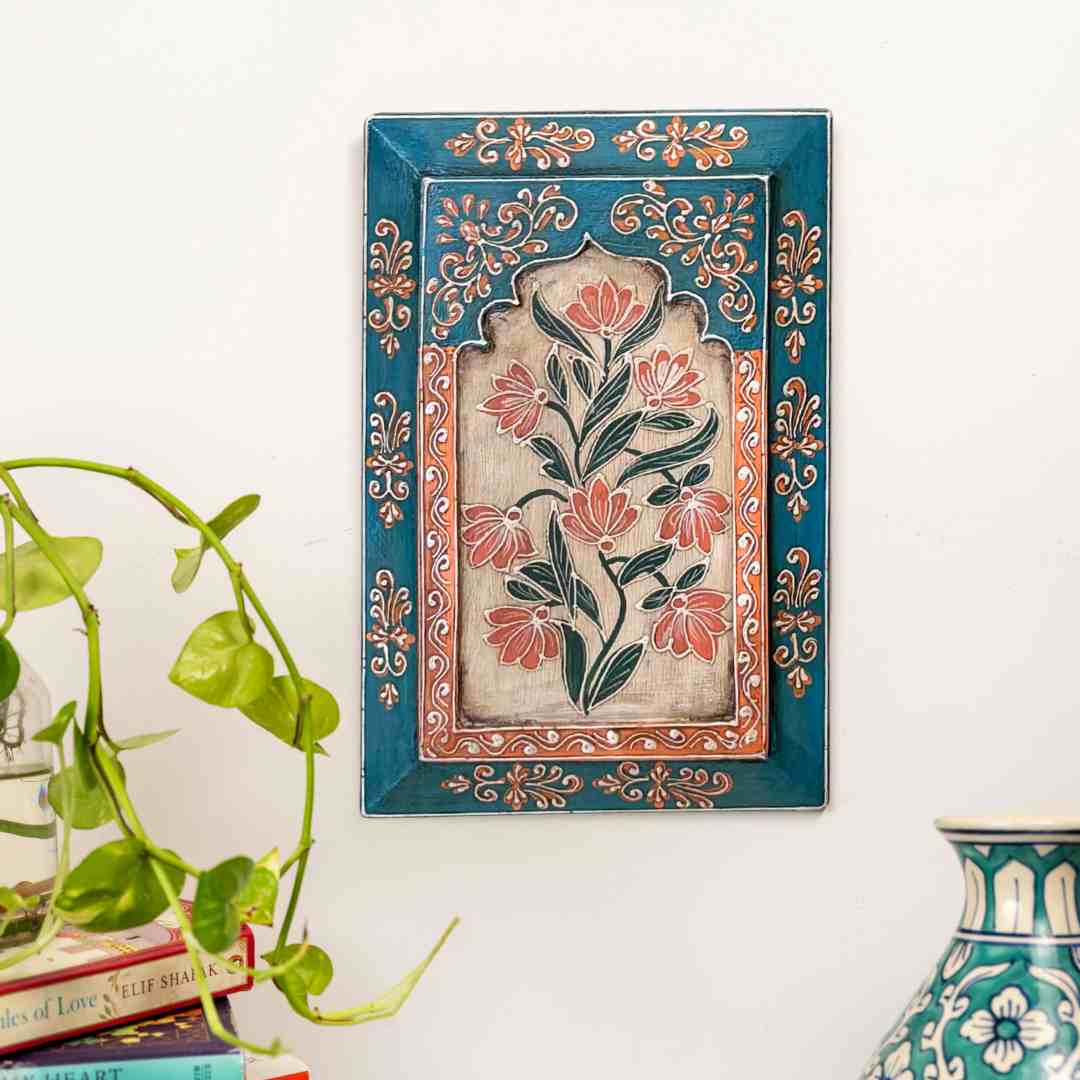 Turquoise Handpainted Wooden Wall Frame