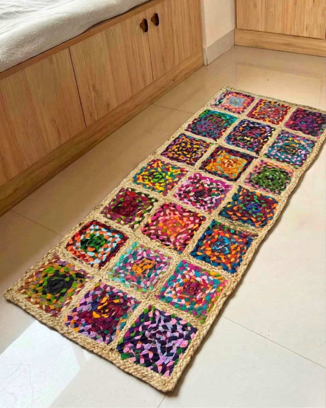 Checker Weave Jute Rug