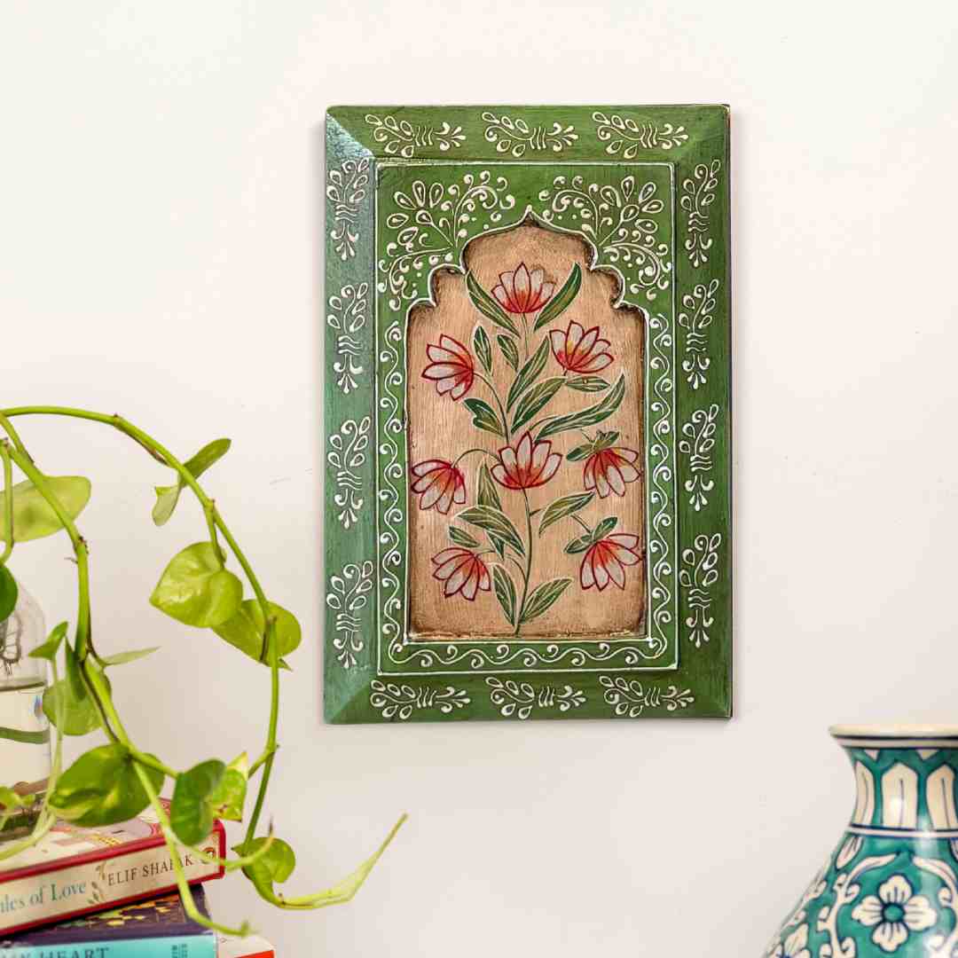 Green Handpainted Wooden Wall Frame