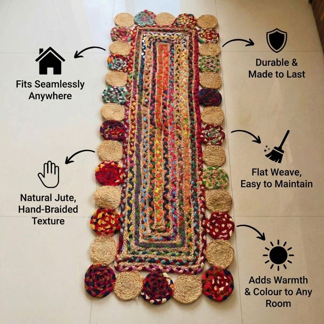 Colour Weave Jute Rug