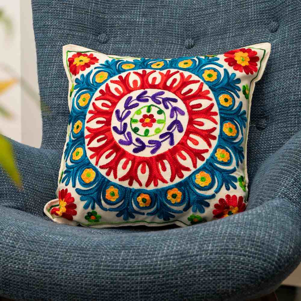 Magic Mandala Aari Embroidery Cushion Cover (Set of 2)