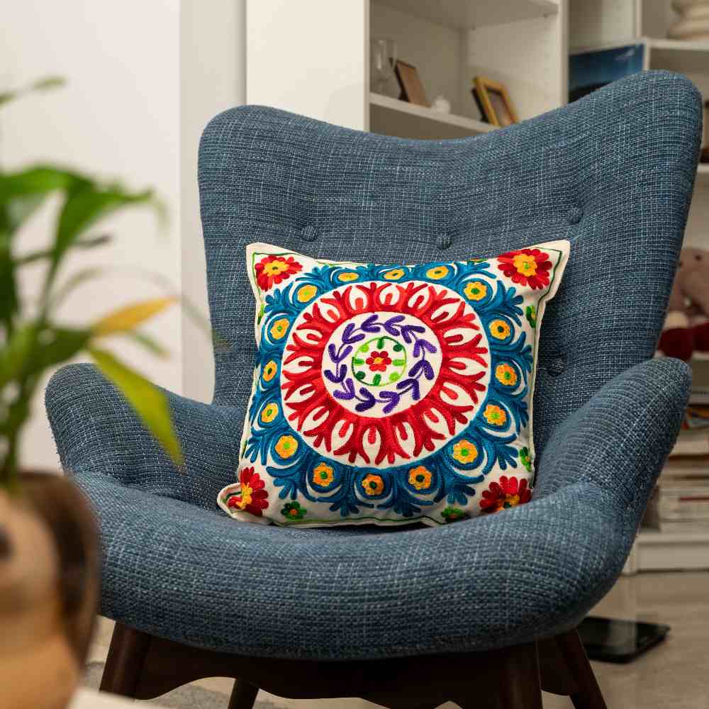 Magic Mandala Aari Embroidery Cushion Cover (Set of 2)