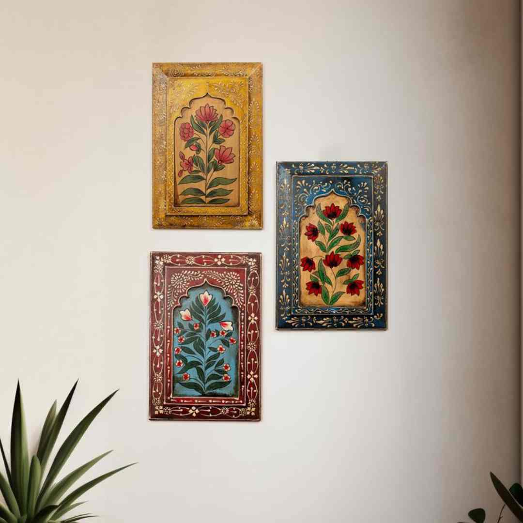 Assorted Handpainted Wooden Wall Frames (Set Of 3)