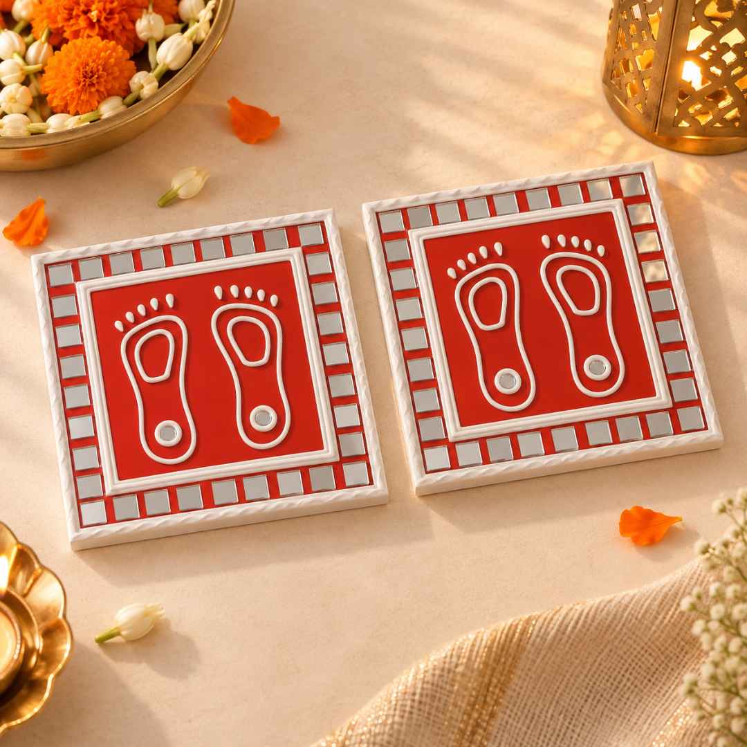Laxmi Charan Lippan Wall Decor (Set of 2)