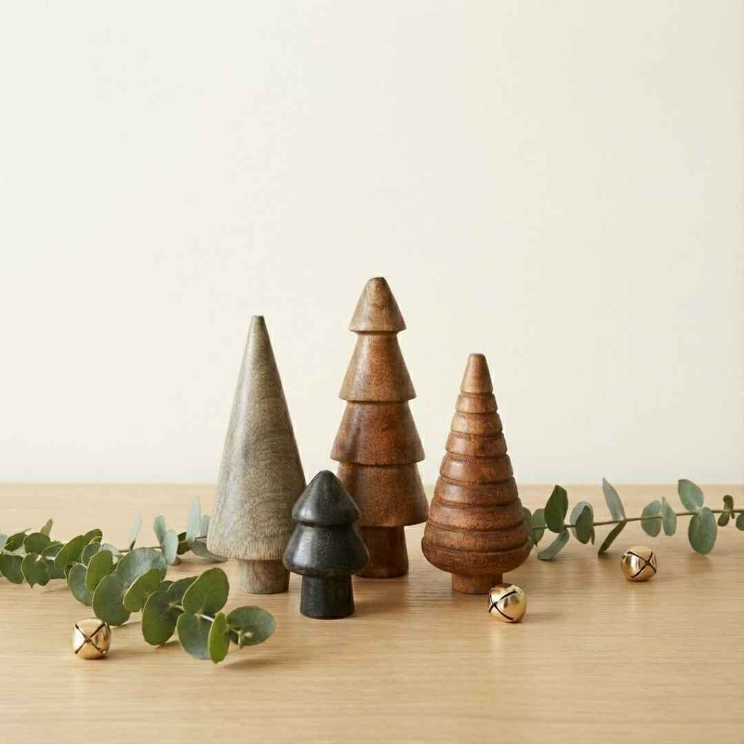 Scandinavian Wooden Tree Decor (Set Of 4)