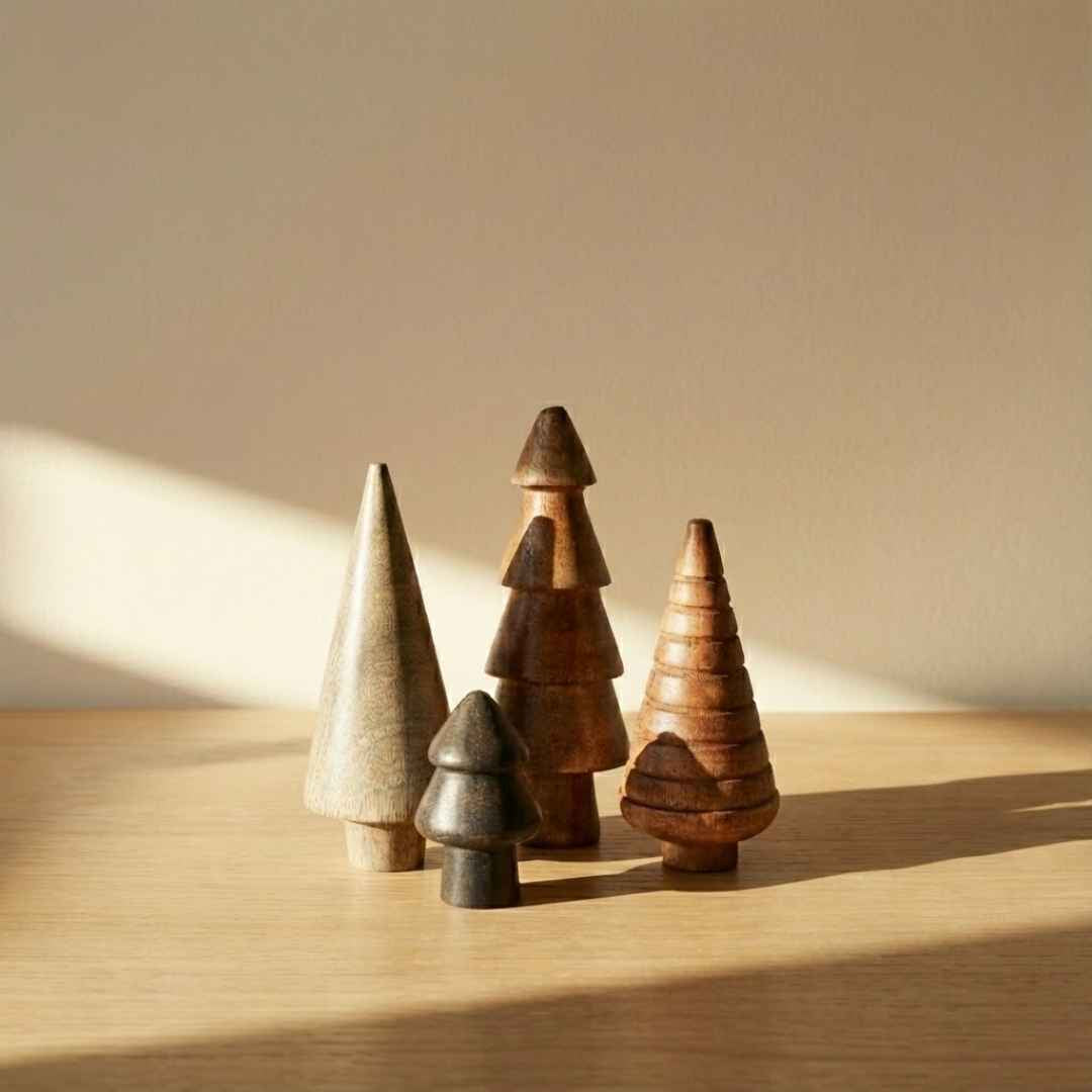 Scandinavian Wooden Tree Decor (Set Of 4)