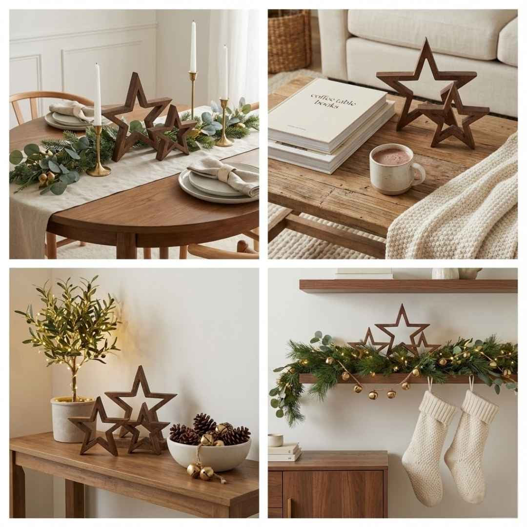 Wooden Star Table Decor (Set of 3)