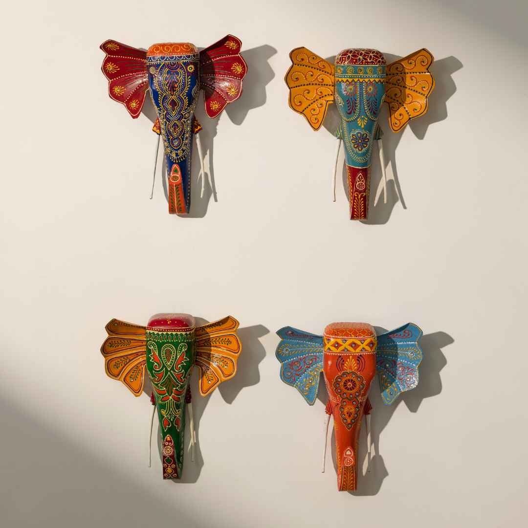 Set Of 4 - Elephant Wall Decor