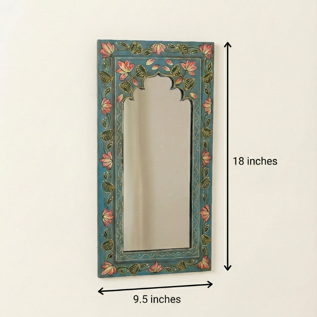 Midnight Blue Handpainted Wooden Mirror