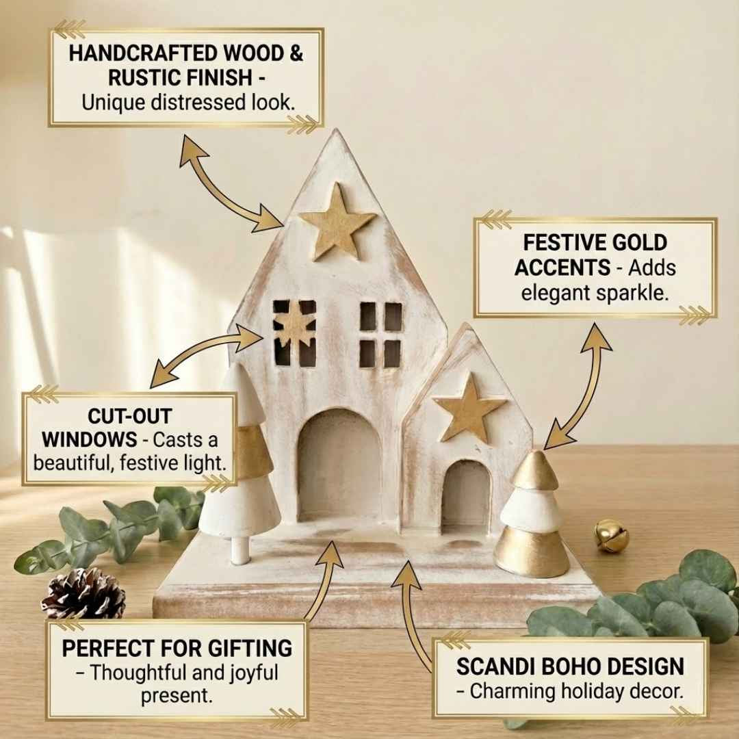 Christmas Wooden House Decor