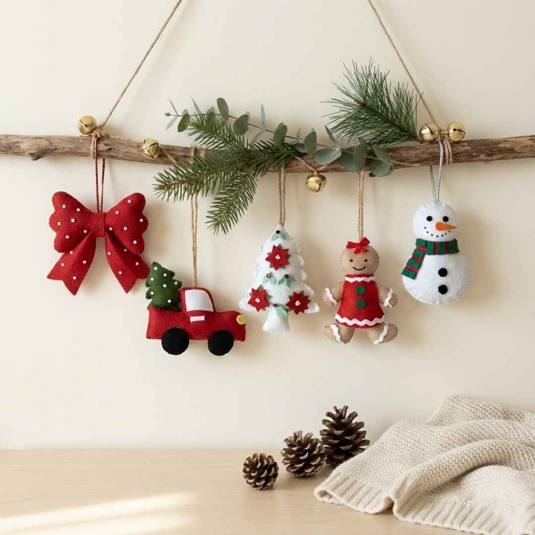 Felt Tree Ornaments (Set Of 5)