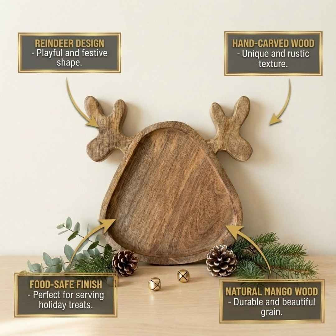Holiday Wooden Platter (Set Of 2)
