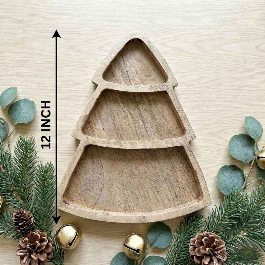 Christmas Tree Wooden Platter