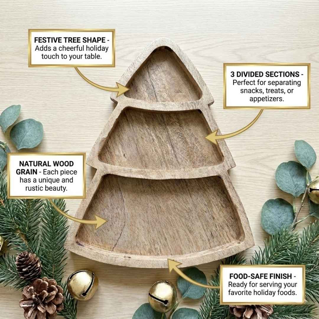 Holiday Wooden Platter (Set Of 2)