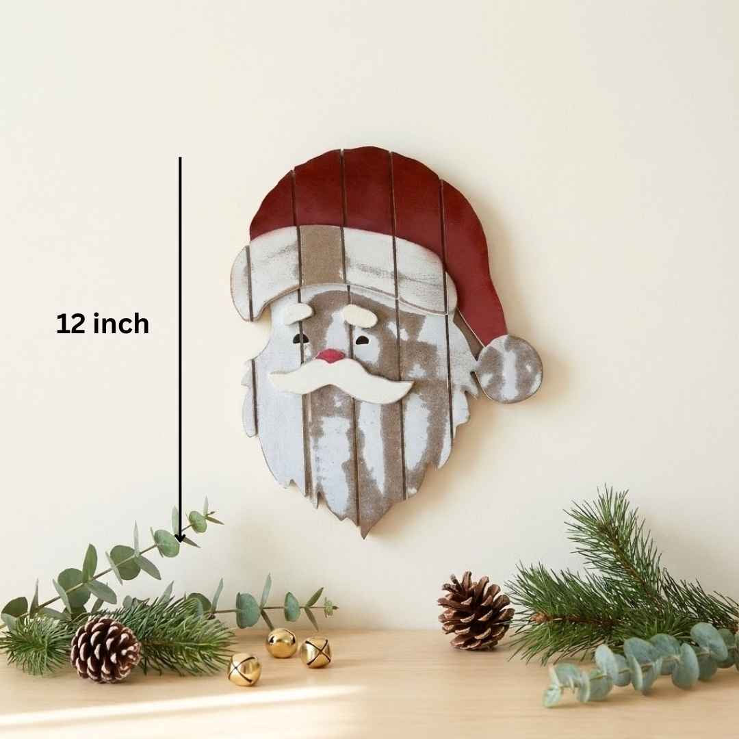 Rustic Wooden Santa Wall Hanging