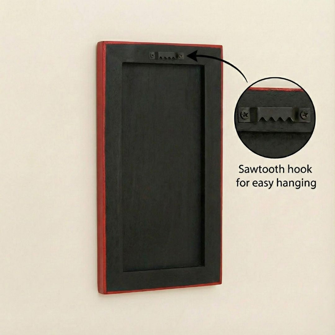 Heritage Red Handpainted Wooden Mirror