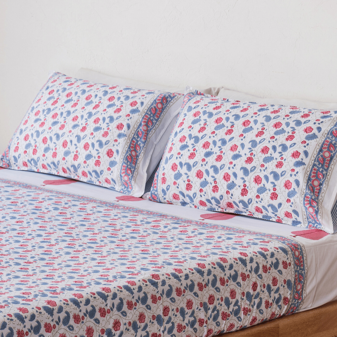 Atrangi Studio Gulzar Jaal Block Print Double Bed Bedsheet