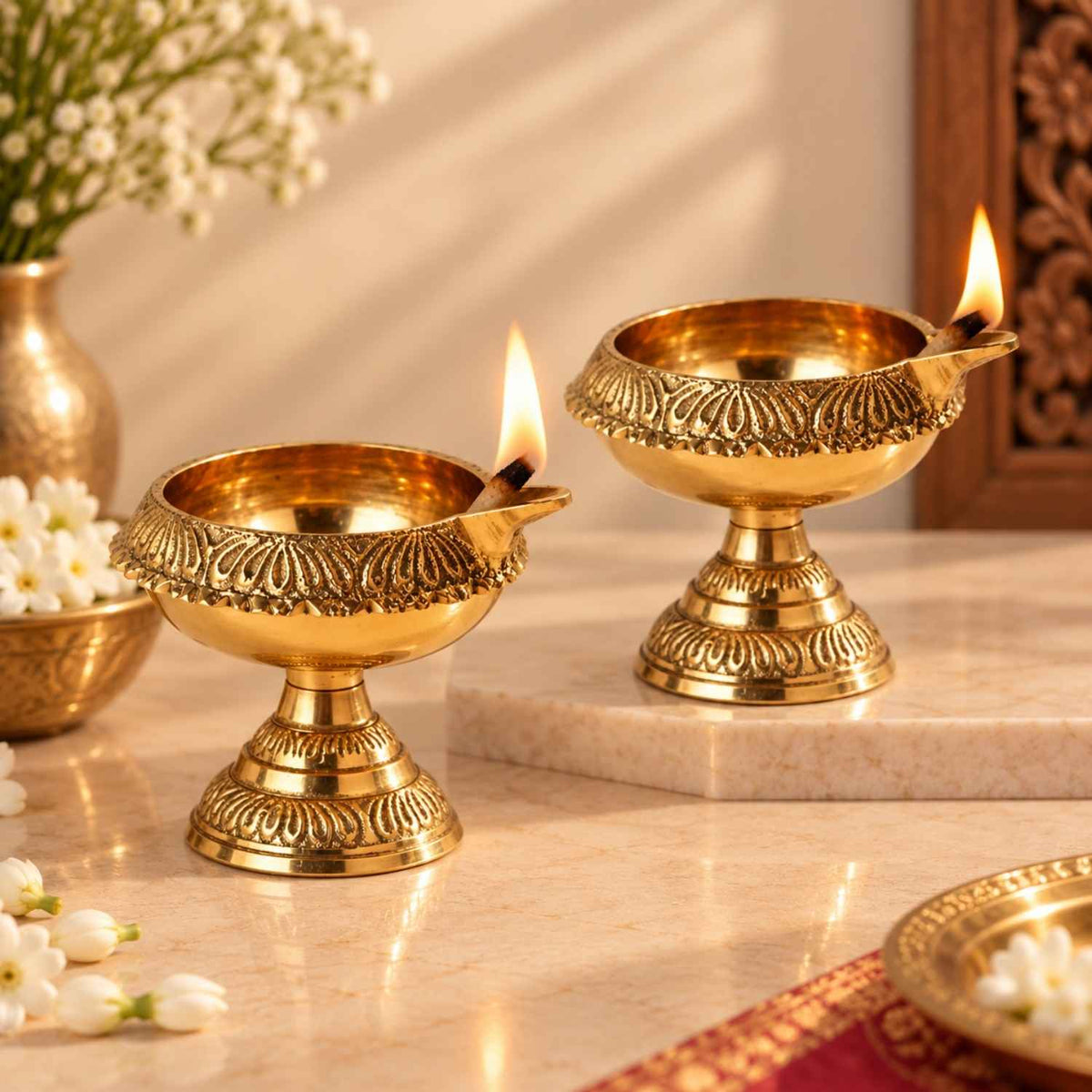 Kuber Brass Diya (Set Of 2)