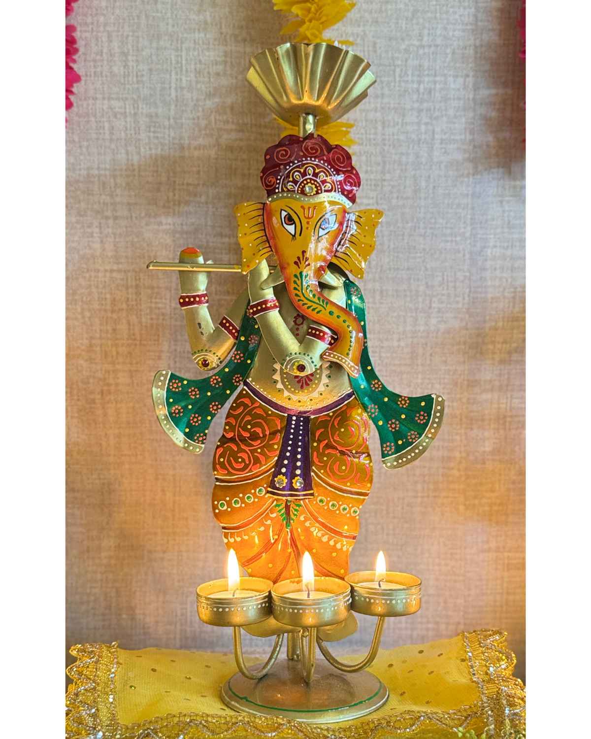 Ganesha Iron Tealight Holder