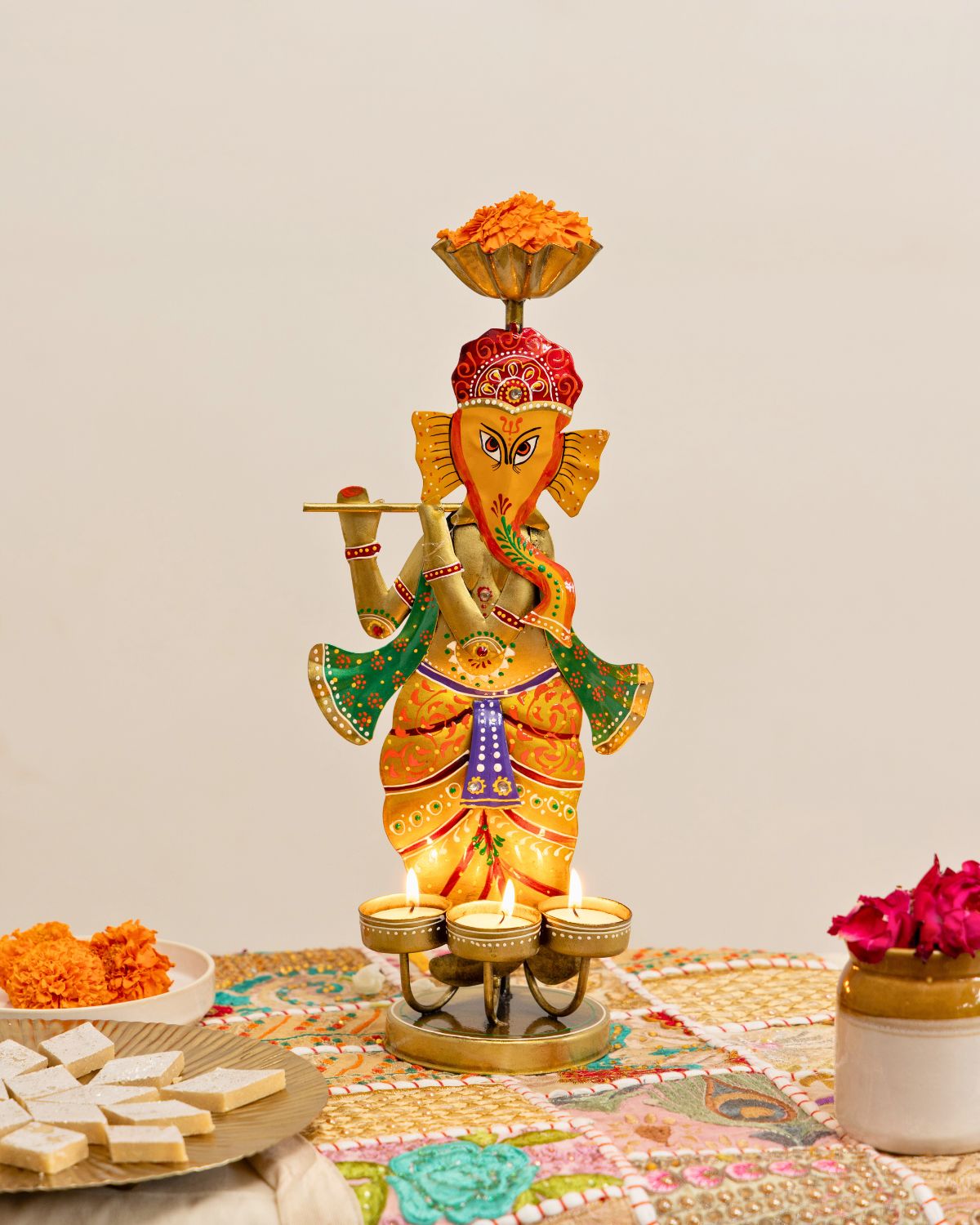 Ganesha Iron Tealight Holder