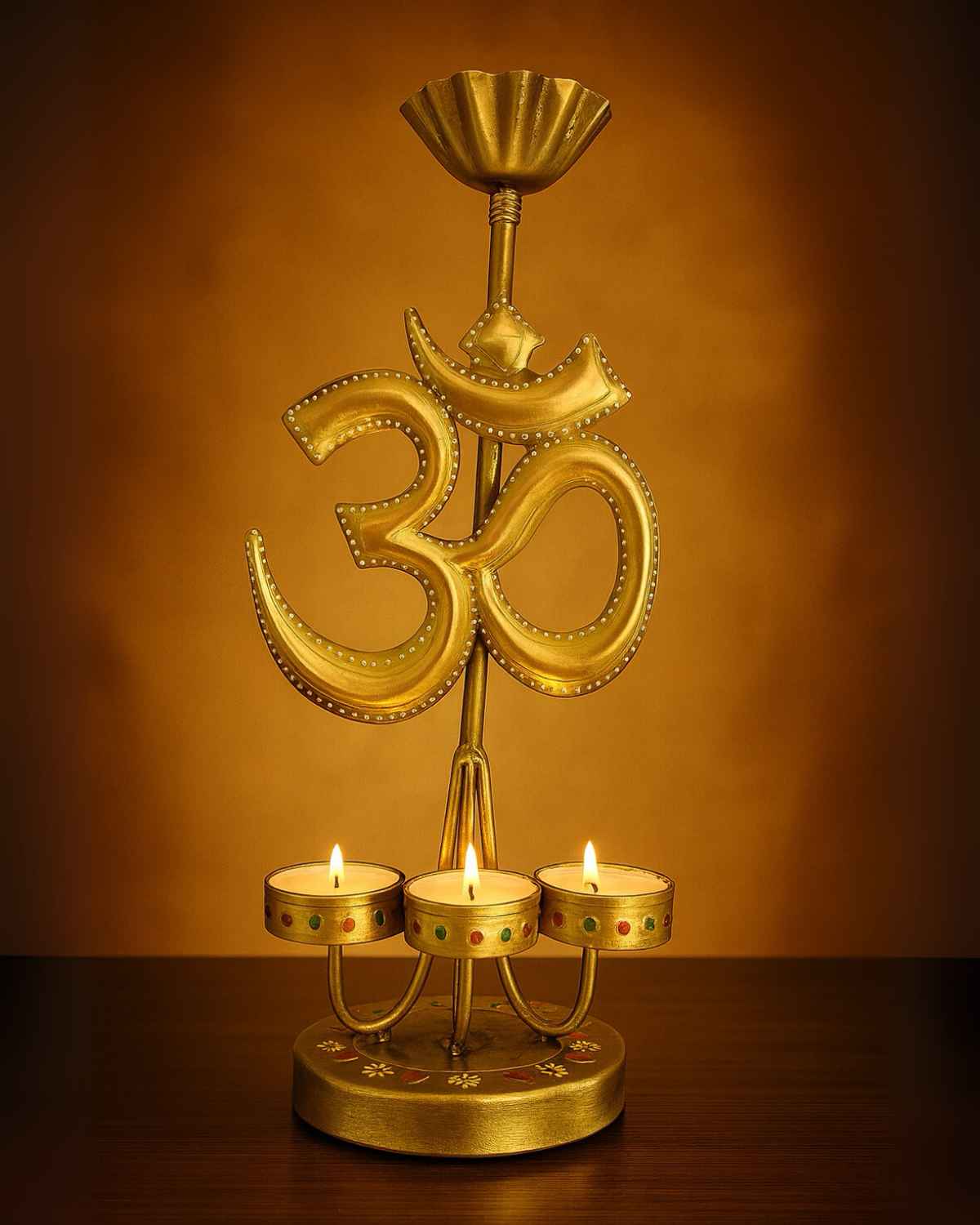 Om Iron Tealight Holder
