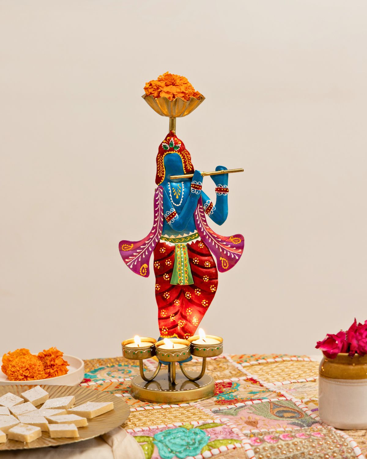 Krishna Iron Tealight Holder