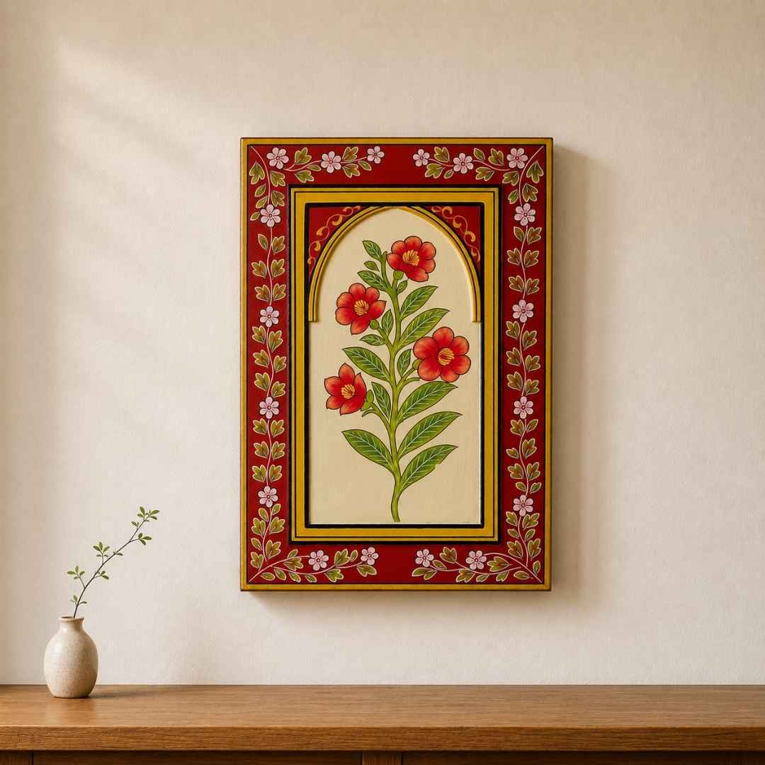 Gulnar - Red Handpainted Wooden Frame (18x12 inch)