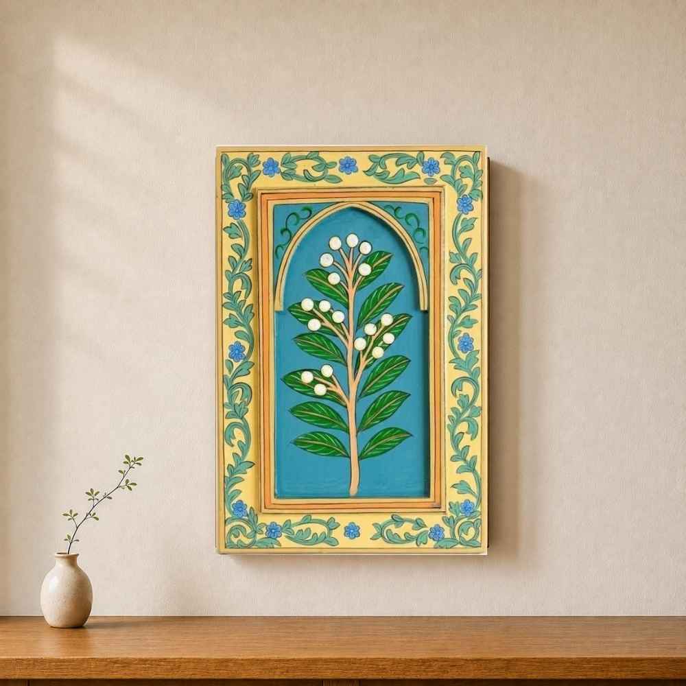 Motiphool - Teal Handpainted Wooden Frame (18x12 inch)