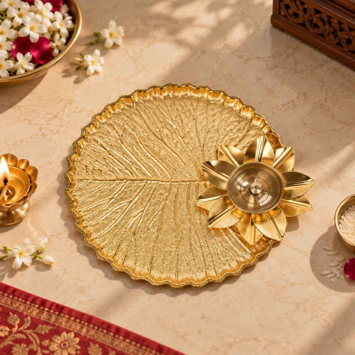 Lotus Pooja Thali