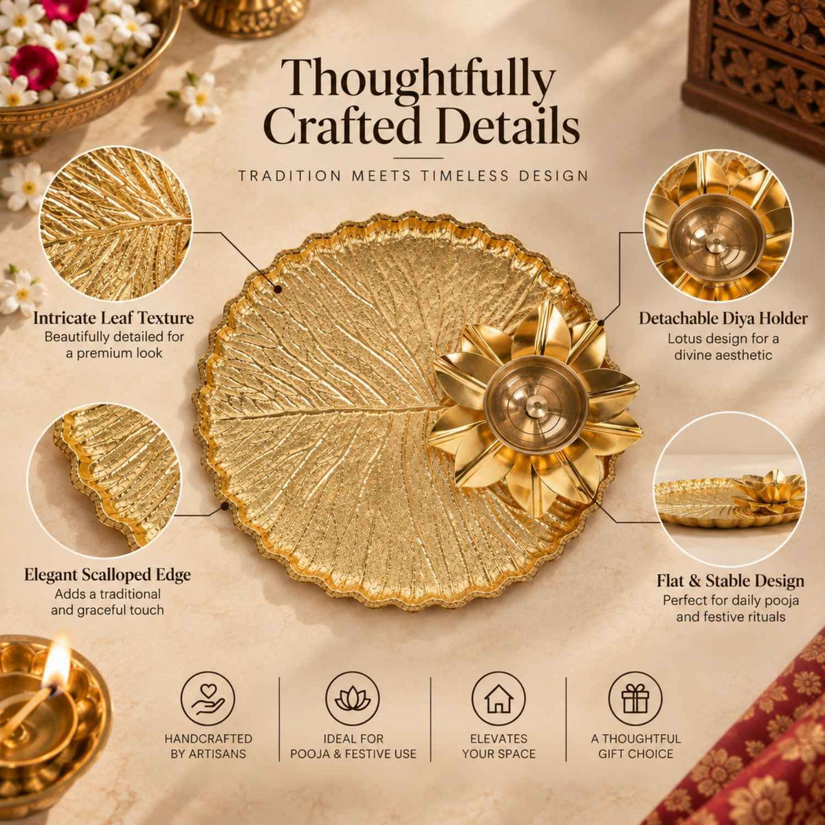 Lotus Pooja Thali