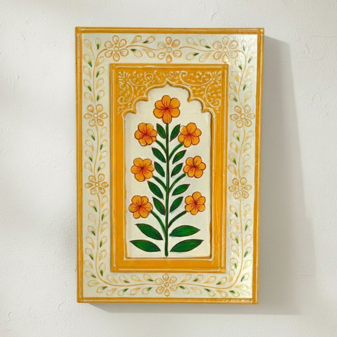 Marigold Yellow Wooden Wall Frame (12x8 inch)