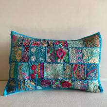 Load image into Gallery viewer, Light Blue Patchwork Pillow Cover
