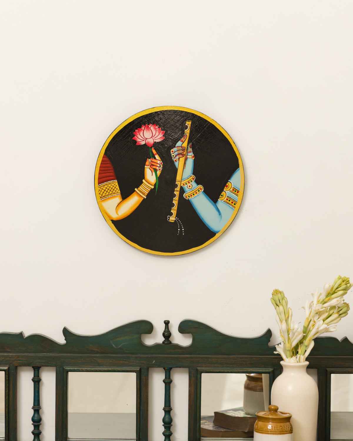 Radha Krishna Pichwai Wall Plate