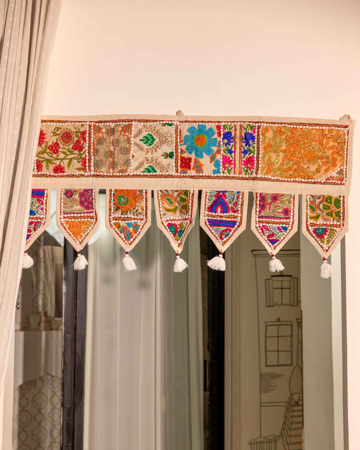 Patchwork Toran - White
