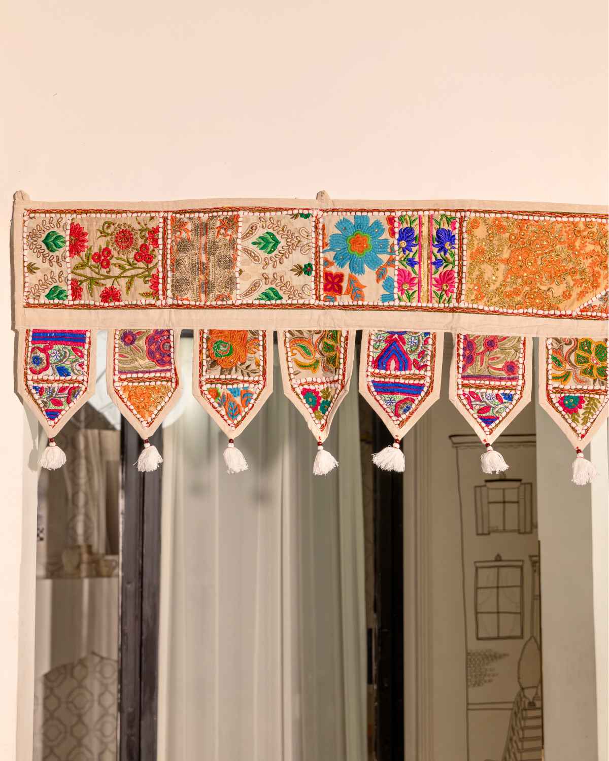 Patchwork Toran - White