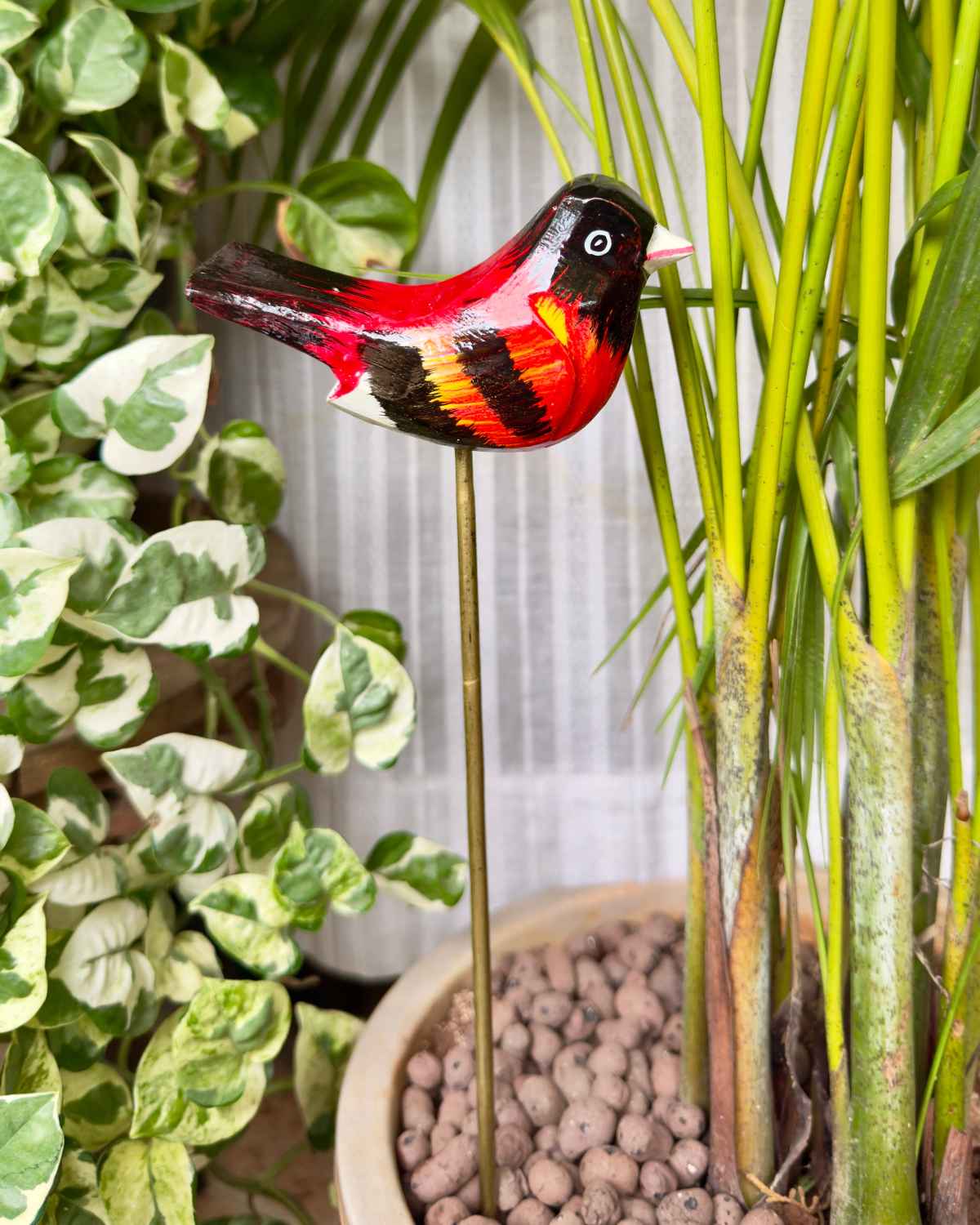 Red Bird Wooden Garden Stake (Set Of 3)
